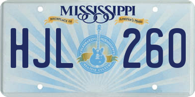 MS license plate HJL260