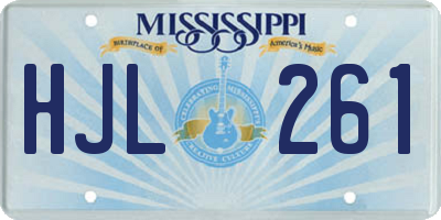 MS license plate HJL261