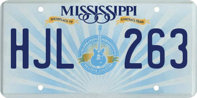 MS license plate HJL263