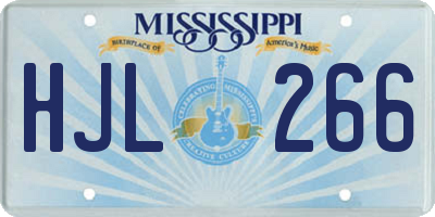 MS license plate HJL266