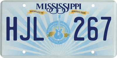 MS license plate HJL267