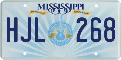 MS license plate HJL268