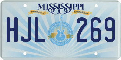 MS license plate HJL269