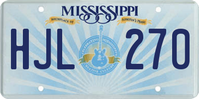 MS license plate HJL270