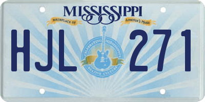 MS license plate HJL271