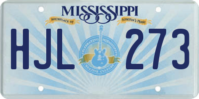 MS license plate HJL273