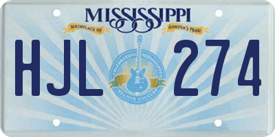 MS license plate HJL274