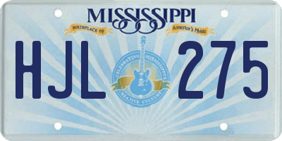 MS license plate HJL275