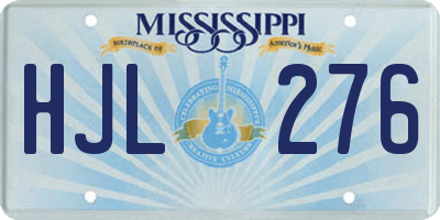 MS license plate HJL276