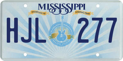 MS license plate HJL277
