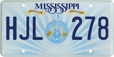 MS license plate HJL278