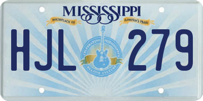 MS license plate HJL279