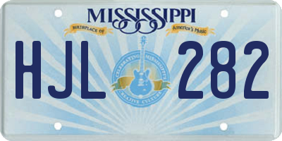 MS license plate HJL282