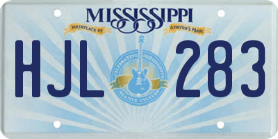 MS license plate HJL283