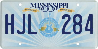 MS license plate HJL284