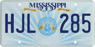 MS license plate HJL285