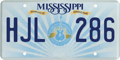 MS license plate HJL286