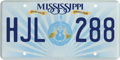 MS license plate HJL288