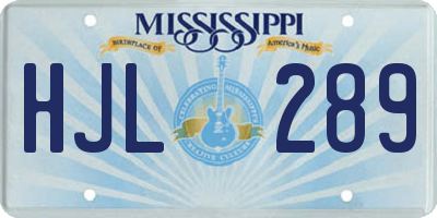 MS license plate HJL289