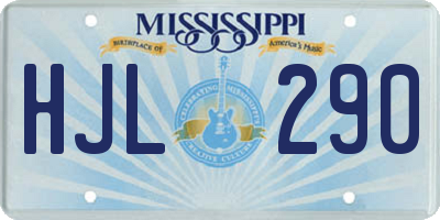 MS license plate HJL290