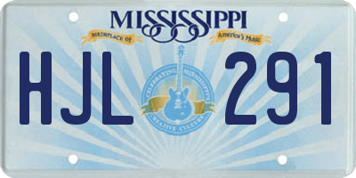 MS license plate HJL291