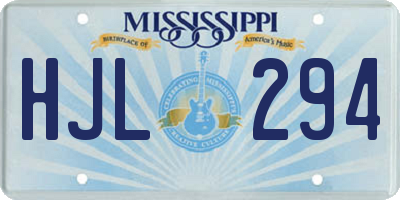 MS license plate HJL294
