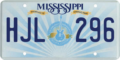 MS license plate HJL296