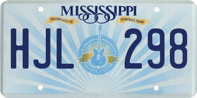 MS license plate HJL298