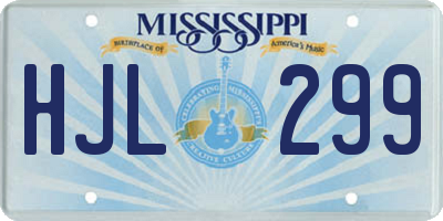 MS license plate HJL299