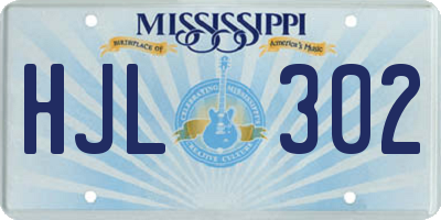 MS license plate HJL302