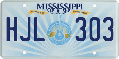 MS license plate HJL303