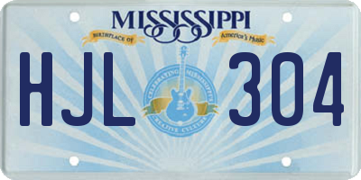 MS license plate HJL304
