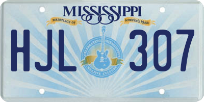 MS license plate HJL307
