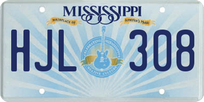 MS license plate HJL308