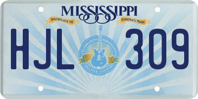 MS license plate HJL309