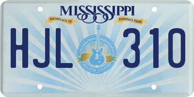 MS license plate HJL310