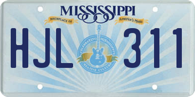 MS license plate HJL311