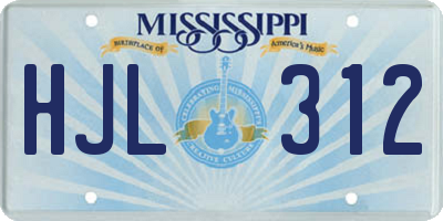 MS license plate HJL312