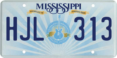 MS license plate HJL313