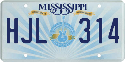 MS license plate HJL314