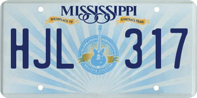 MS license plate HJL317