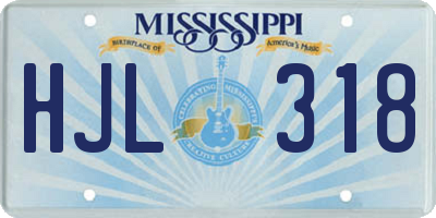 MS license plate HJL318