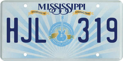 MS license plate HJL319