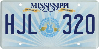MS license plate HJL320