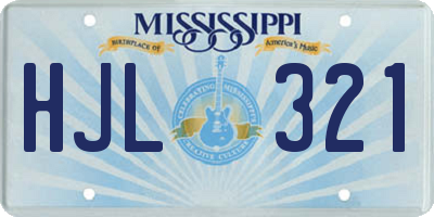 MS license plate HJL321