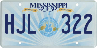 MS license plate HJL322