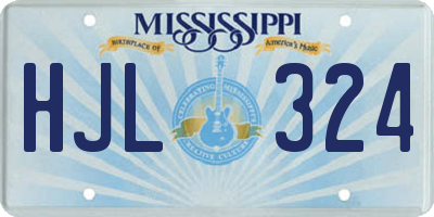 MS license plate HJL324