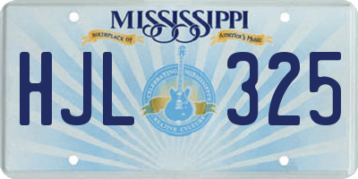MS license plate HJL325