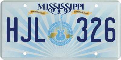MS license plate HJL326