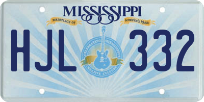 MS license plate HJL332
